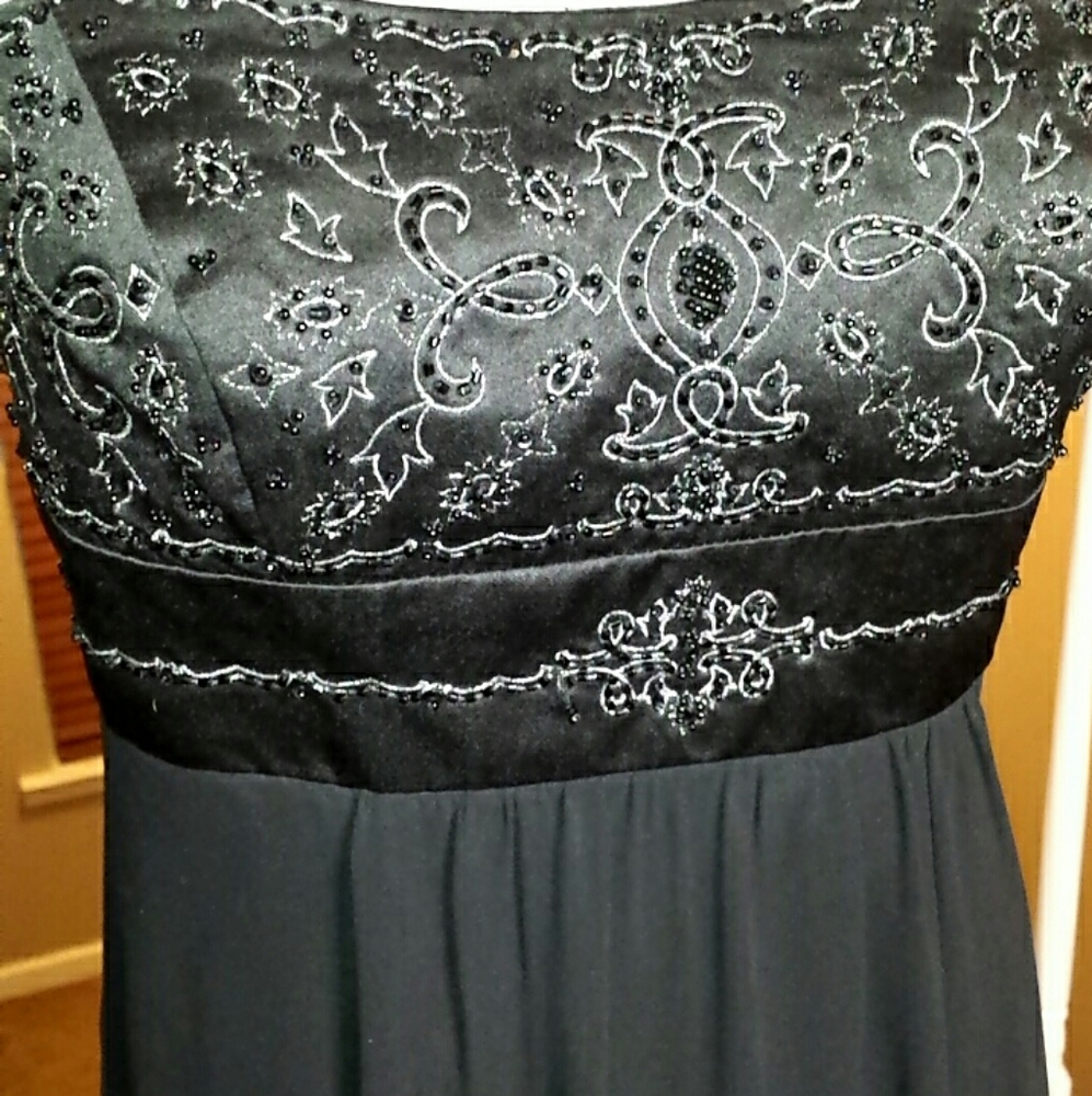 Beaded black formal dress